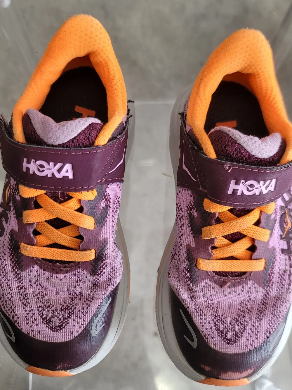 HOKA Kids' Purple and Orange Athletic Shoes